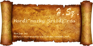 Horánszky Szilárda névjegykártya