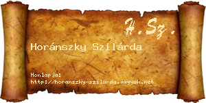 Horánszky Szilárda névjegykártya